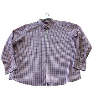 Untuckit Shirt Mens XXXL 3XL Slim Fit Pink Blue Plaid Preppy Casual Workwear Off